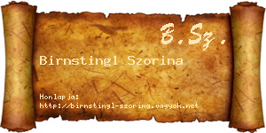 Birnstingl Szorina névjegykártya